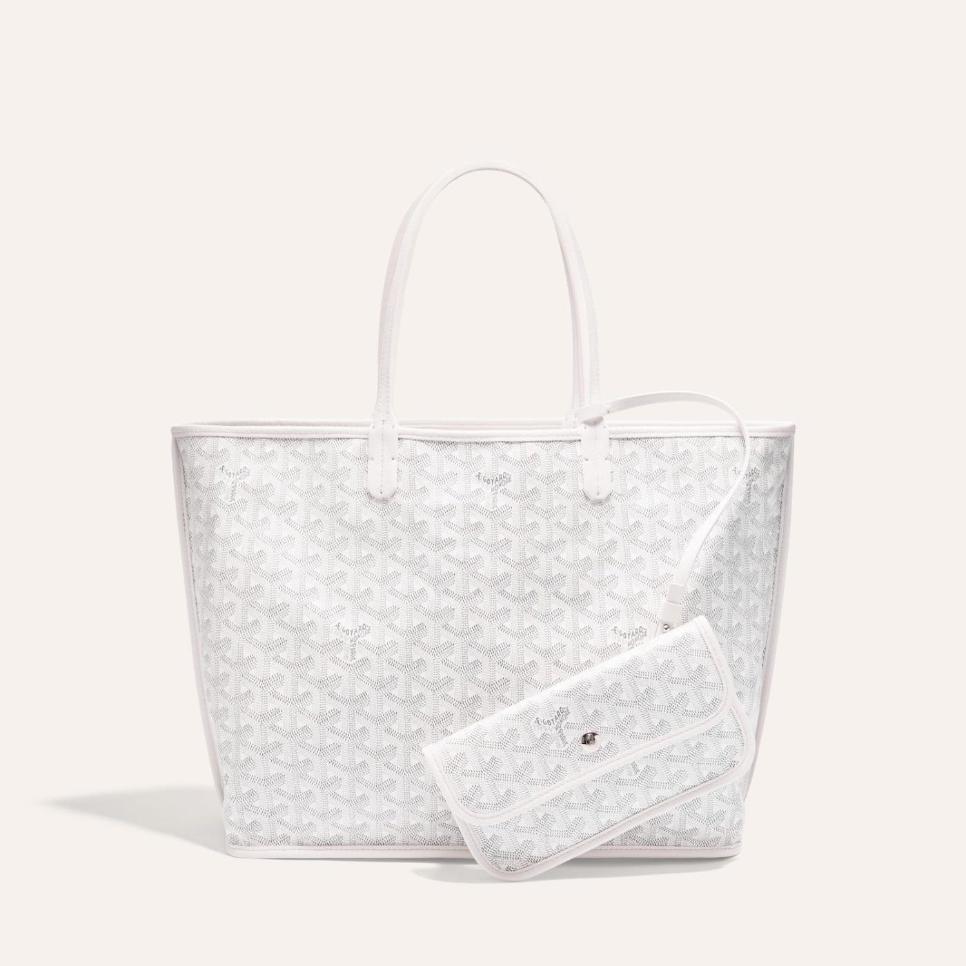 Goyard Goyardine White Anjou PM Reversible Tote Bag Palladium Hardware - Image 2